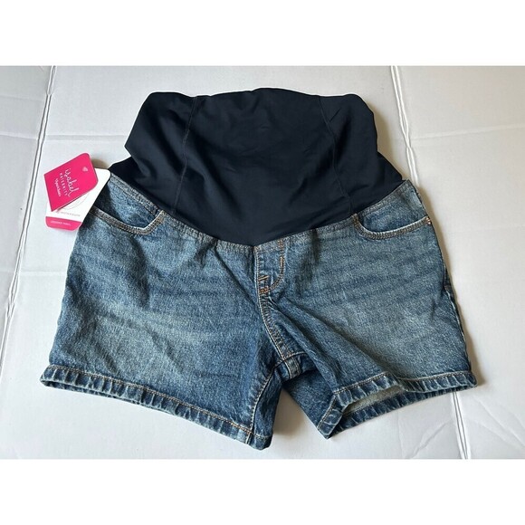 Ingrid & Isabel Maternity Midi Jean Maternity Shorts - Picture 1 of 9